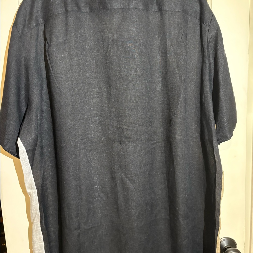 Paul Fredrick Black, White, and Tan Casual Shirt - Picture 2 of 3